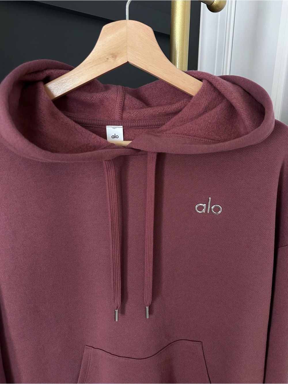 Alo Yoga Women’s Fleece Pullover Hoodie Burgundy Size Small